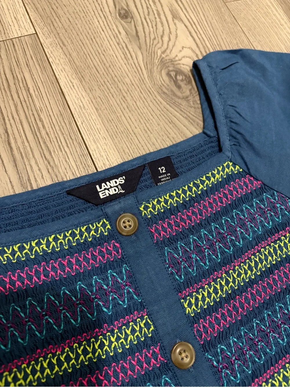 Lands End Girls Smocked Dress Size 12
